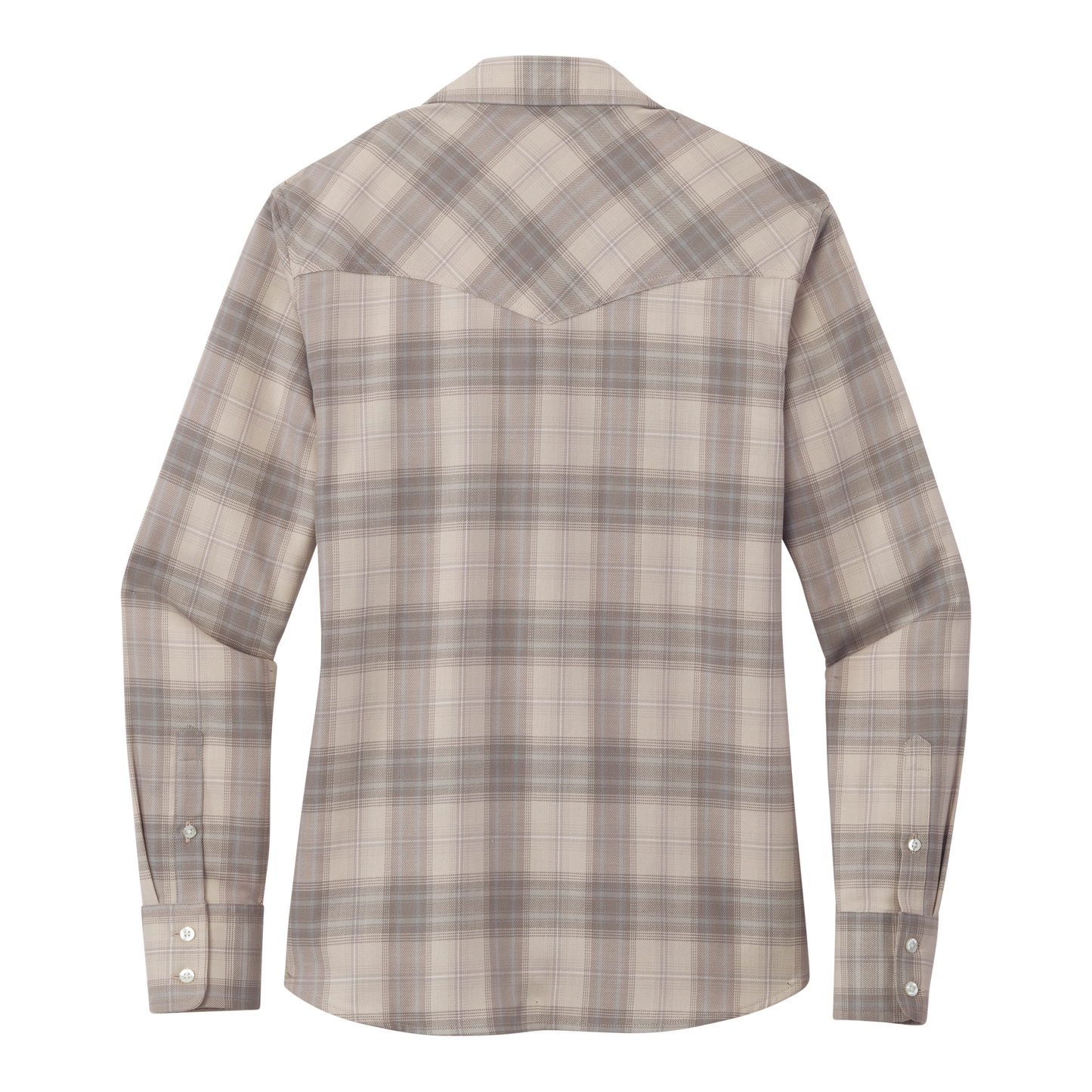 IB2517W Ladies Long Sleeve Ombre Plaid Shirt