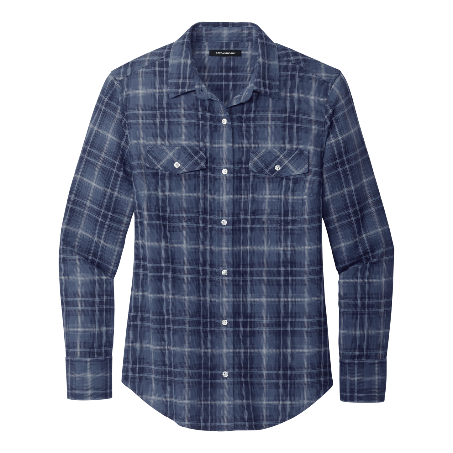 IB2517W Ladies Long Sleeve Ombre Plaid Shirt