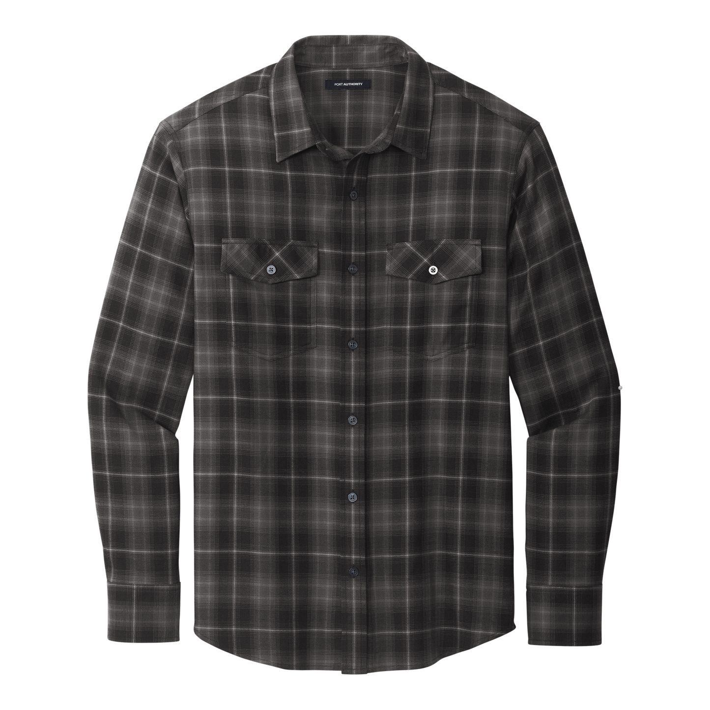 IB2517M Long Sleeve Ombre Plaid Shirt