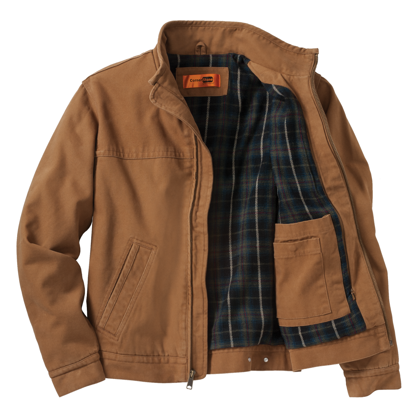 IB1501 Washed Duck Cloth Flannel-Lined Work Jacket