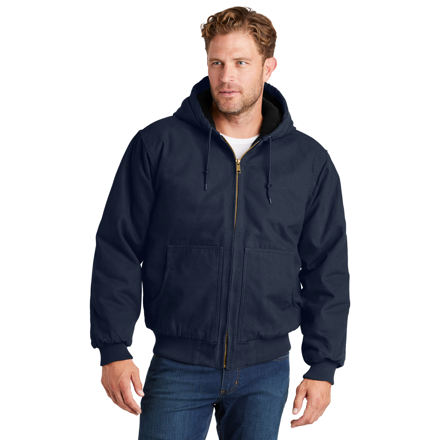 IB1502 Washed Duck Cloth Insulated Hooded Work Jacket