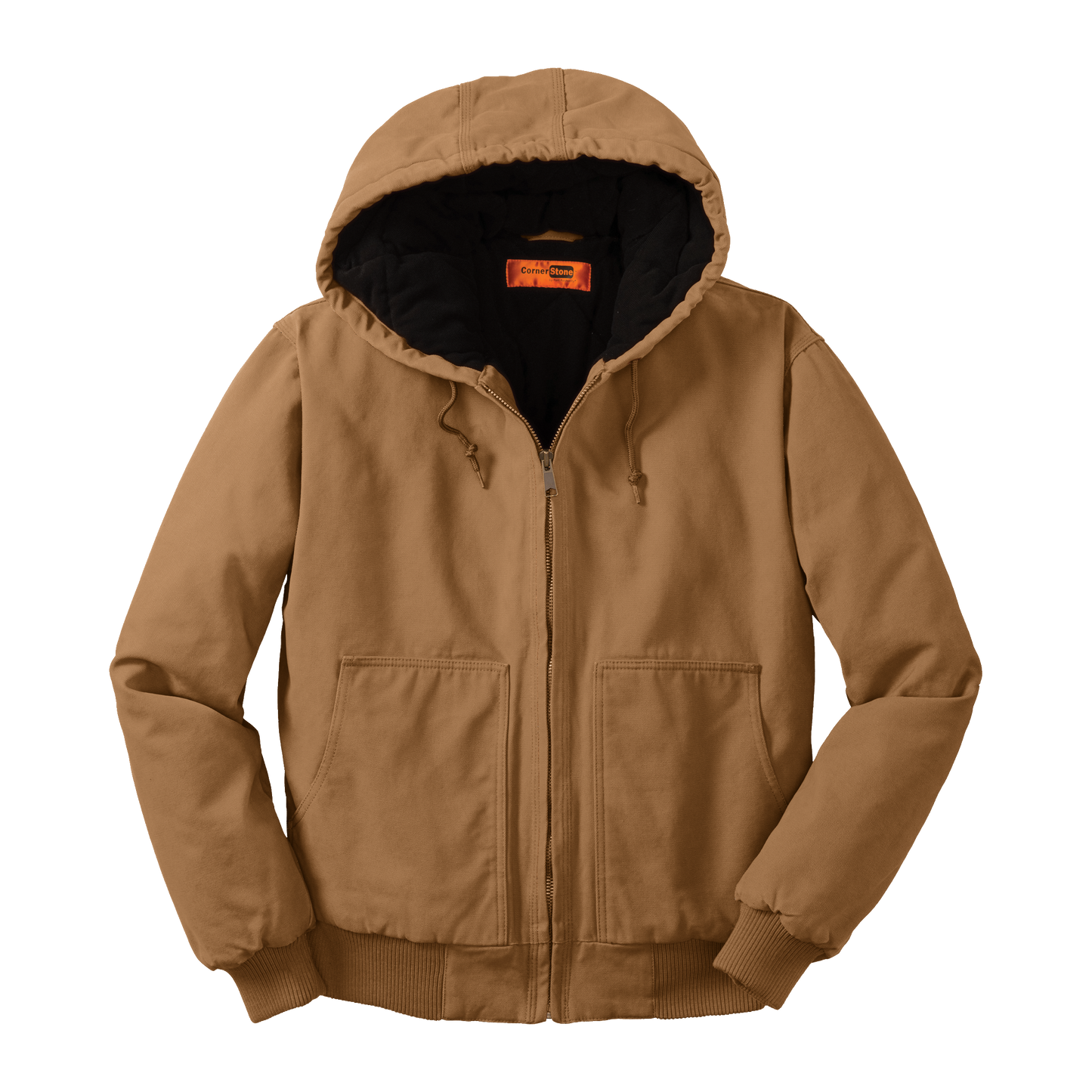 IB1502 Washed Duck Cloth Insulated Hooded Work Jacket