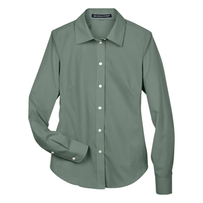 IB1708W Ladies Solid Broadcloth Shirt