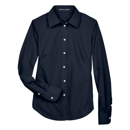 IB1708W Ladies Solid Broadcloth Shirt