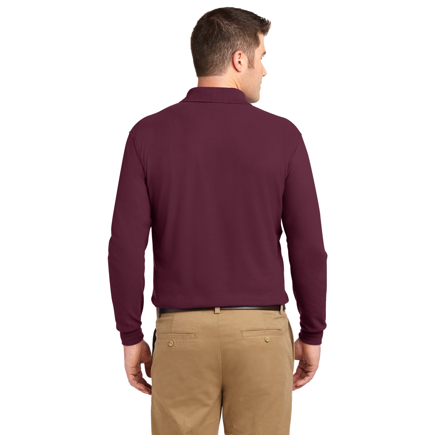 IB1405MLS Mens Silk Touch Long Sleeve Polo