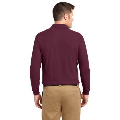 IB1405MLS Mens Silk Touch Long Sleeve Polo