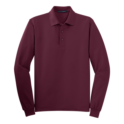 IB1405MLS Mens Silk Touch Long Sleeve Polo