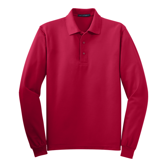 IB1405MLS Mens Silk Touch Long Sleeve Polo