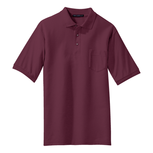 IB1405MPT Mens Tall Pocket Silk Touch Short Sleeve Polo