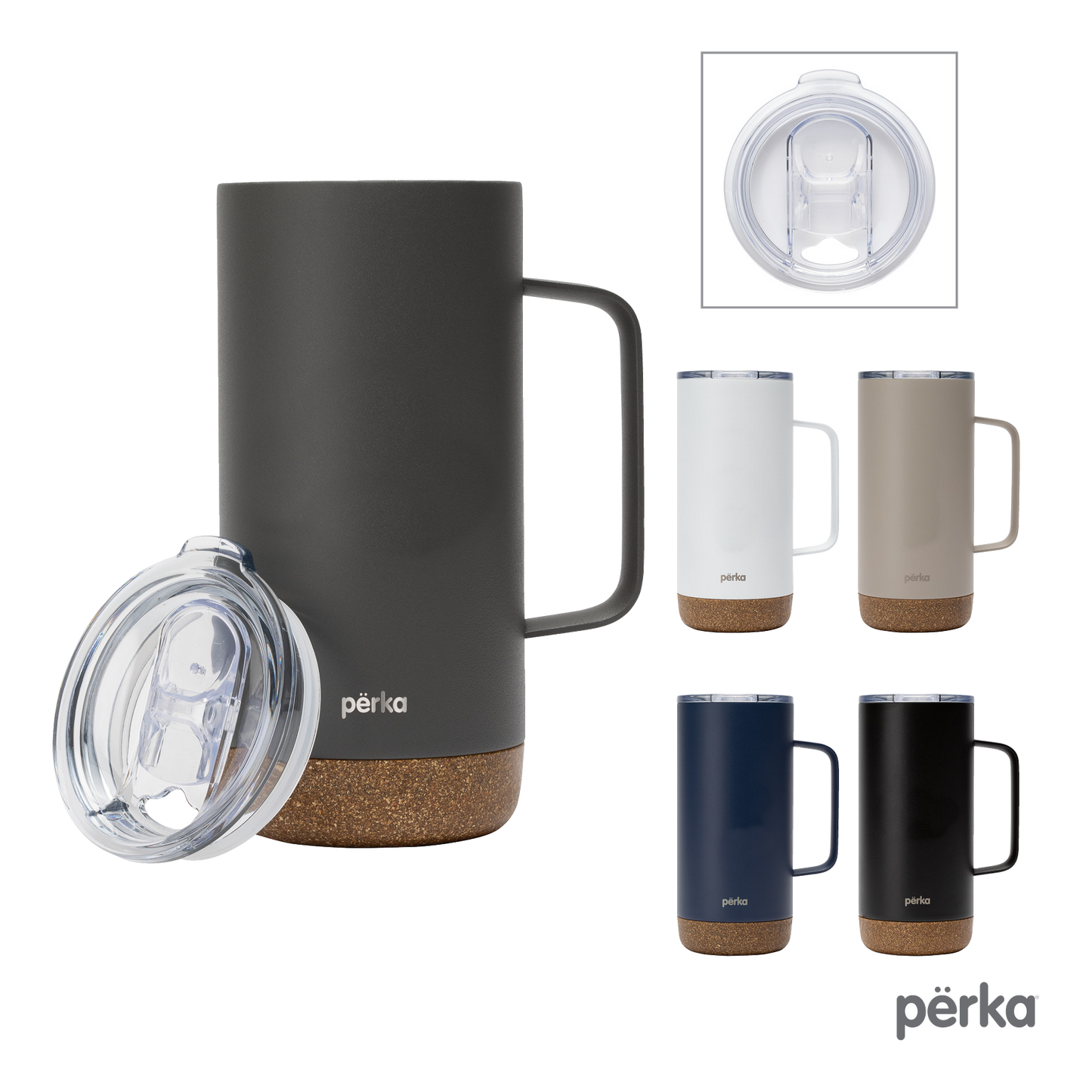 KM6417 Perka Kerstin 16 oz. 304 Double Wall Stainless Steel Mug