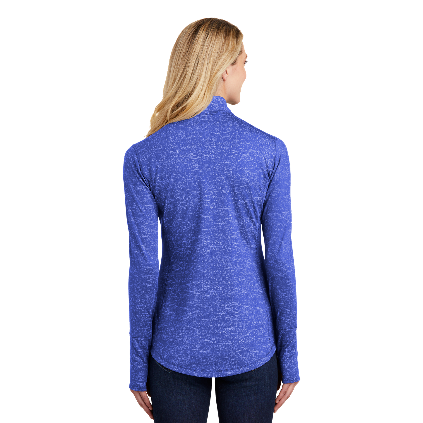 IB1906W  Ladies Stretch Reflective Heather 1/2-Zip Pullover