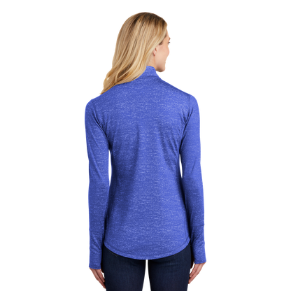 IB1906W  Ladies Stretch Reflective Heather 1/2-Zip Pullover