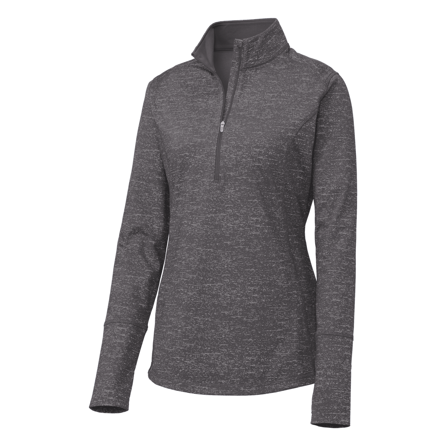 IB1906W  Ladies Stretch Reflective Heather 1/2-Zip Pullover