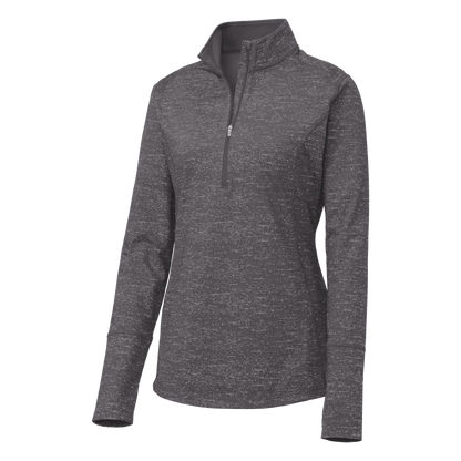 IB1906W  Ladies Stretch Reflective Heather 1/2-Zip Pullover