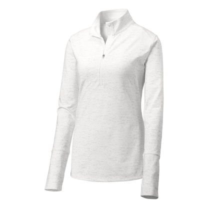 IB1906W  Ladies Stretch Reflective Heather 1/2-Zip Pullover