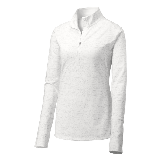 IB1906W  Ladies Stretch Reflective Heather 1/2-Zip Pullover