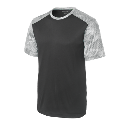 IB1603M Mens CamoHex Colorblock Tee