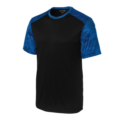 IB1603M Mens CamoHex Colorblock Tee