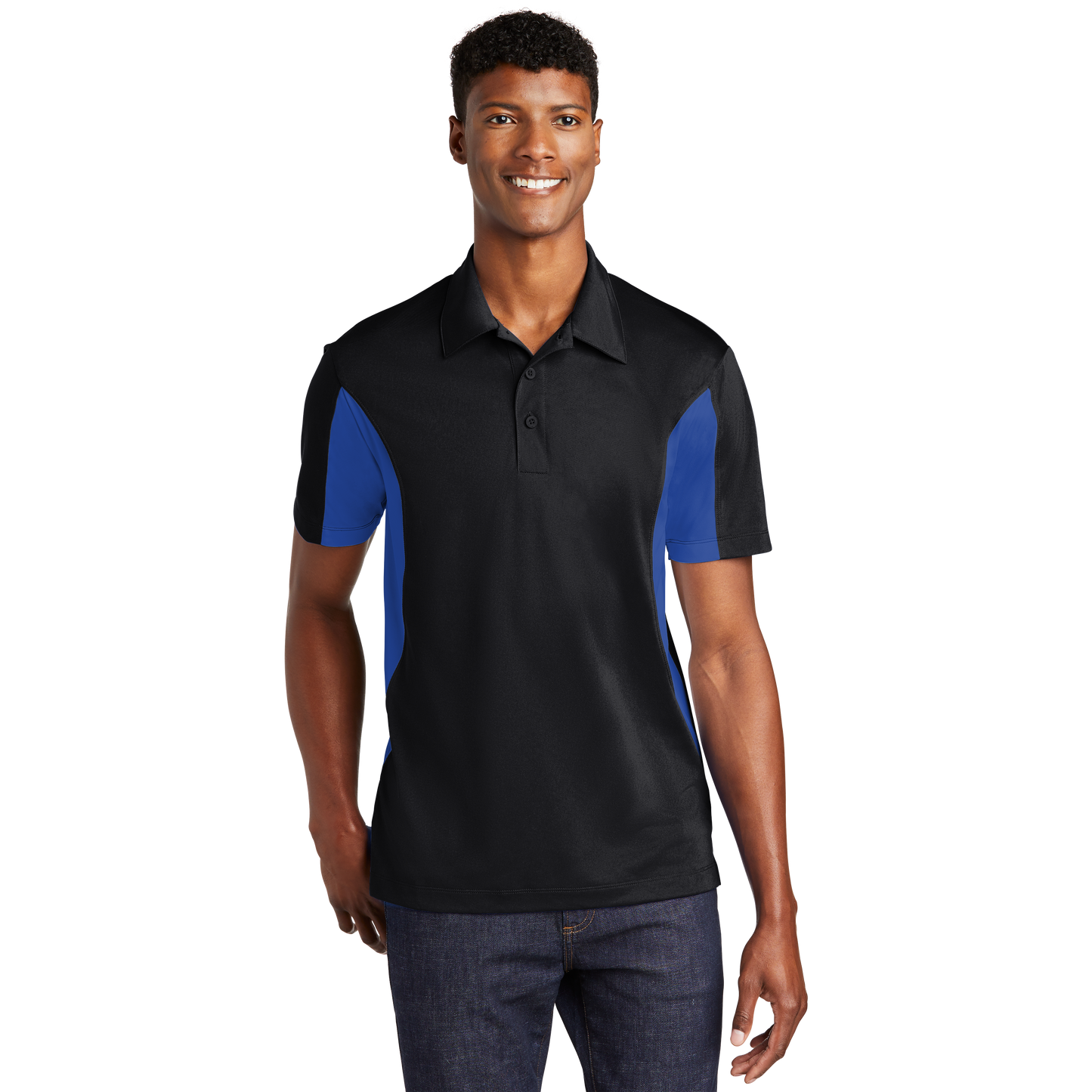 IB1706M Mens Side Blocked Mircopique Polo