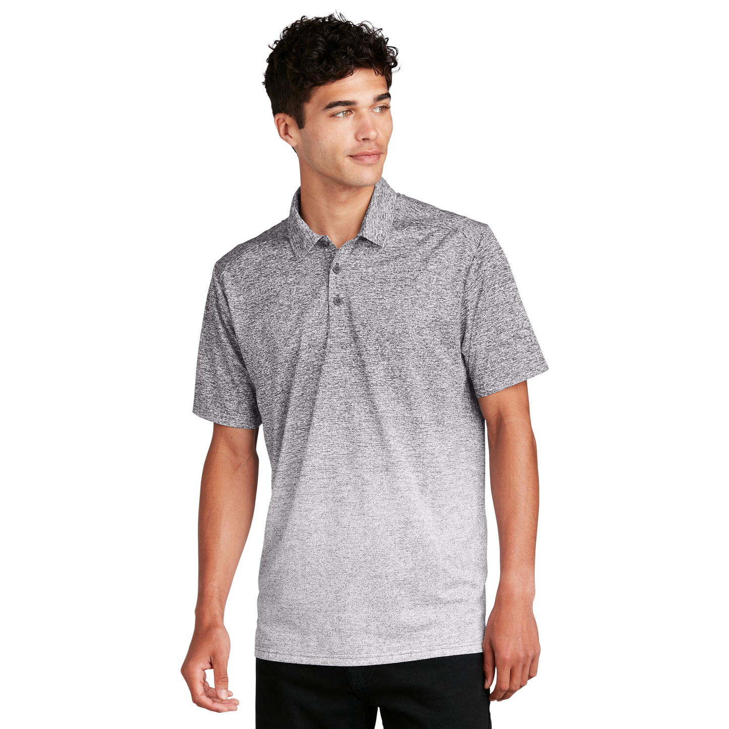 IB1909 Mens Ombre Heather Polo