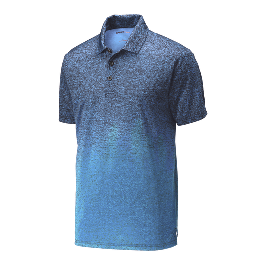 IB1909 Mens Ombre Heather Polo