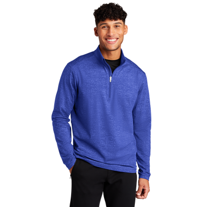 IB1906M Mens Stretch Reflective Heather 1/2-Zip Pullover