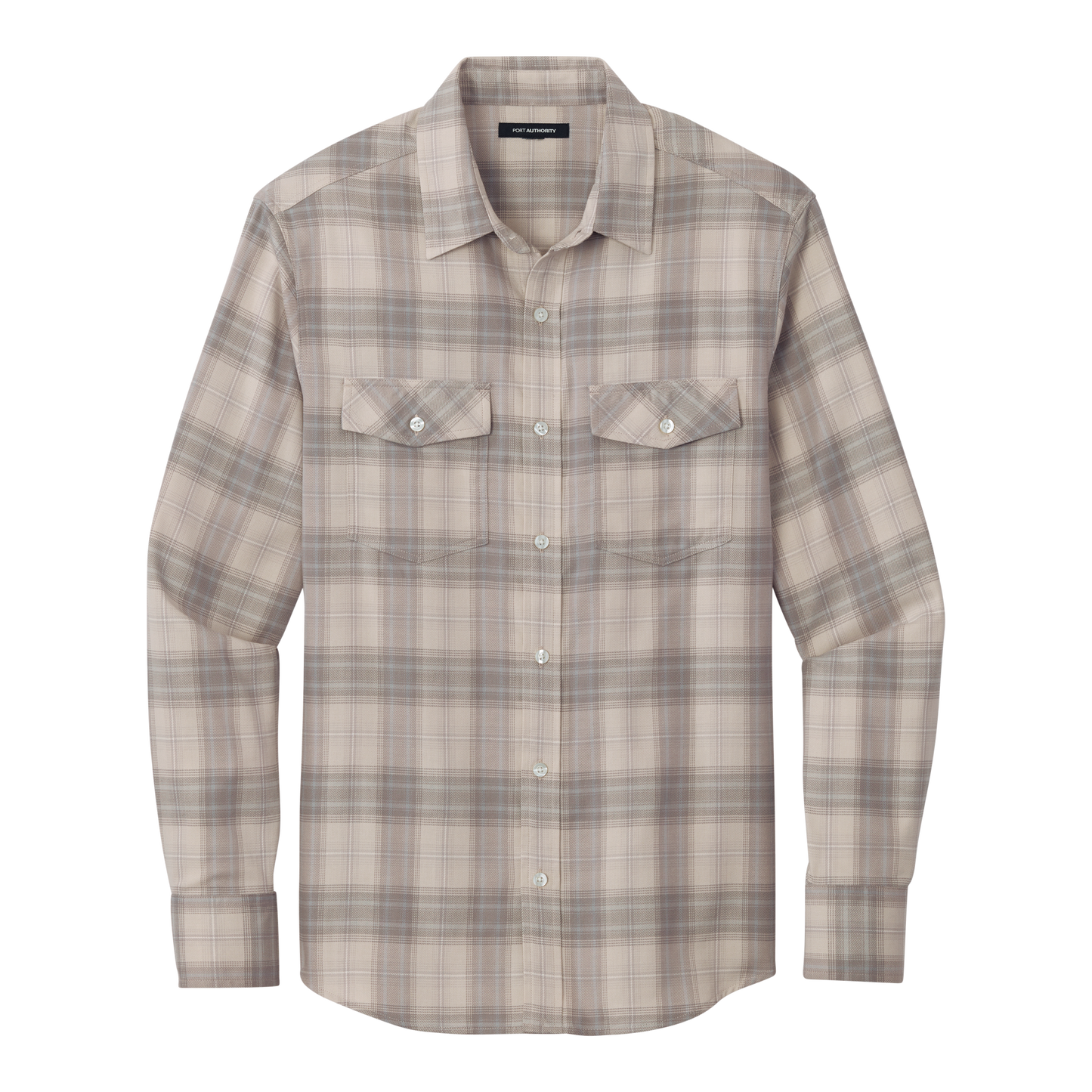 IB2517M Long Sleeve Ombre Plaid Shirt