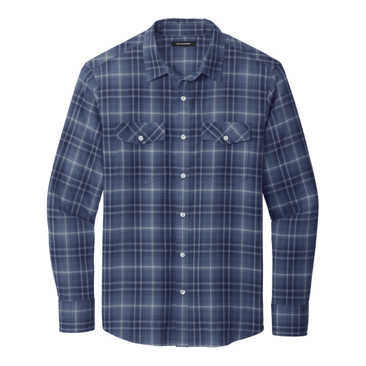 IB2517M Long Sleeve Ombre Plaid Shirt