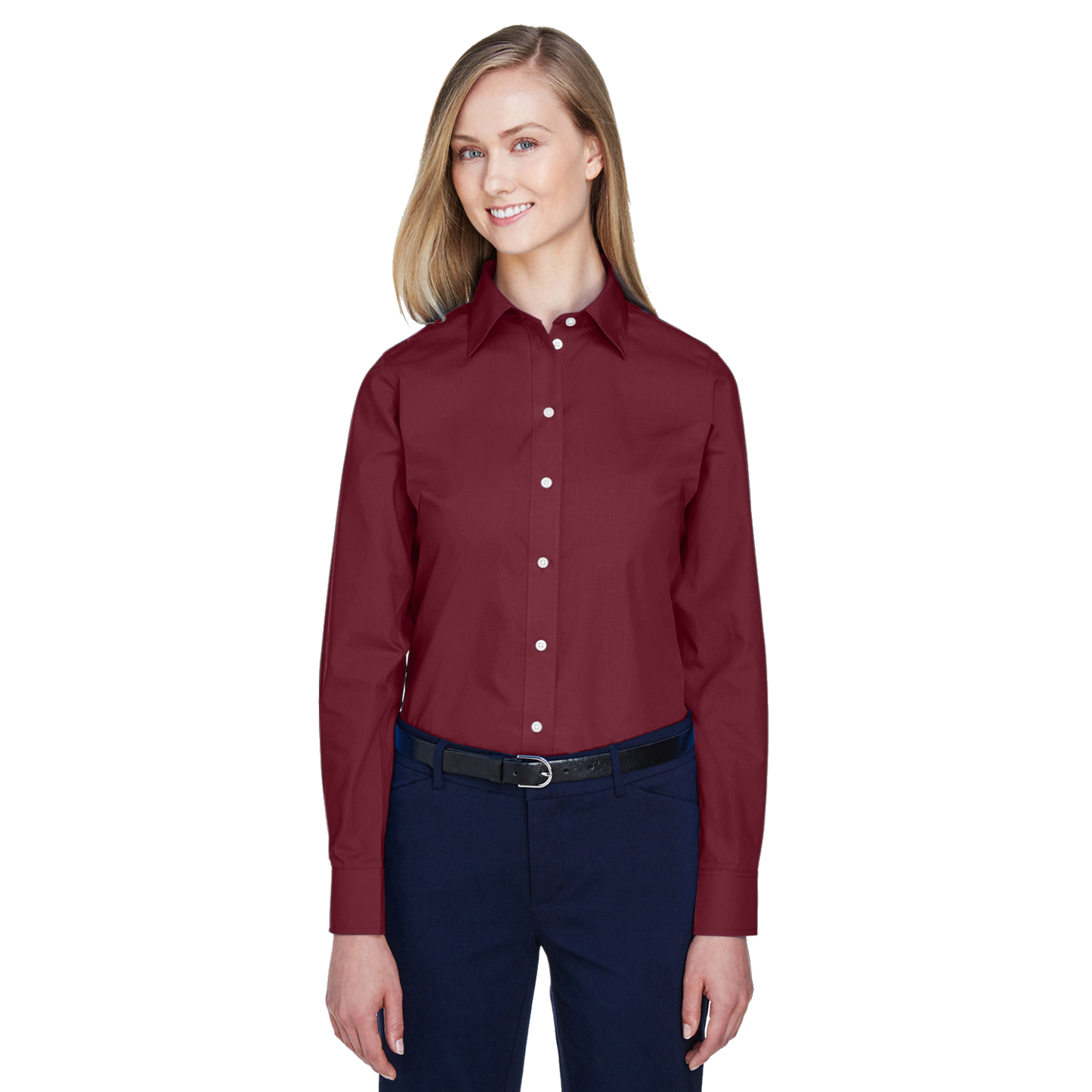 IB1708W Ladies Solid Broadcloth Shirt