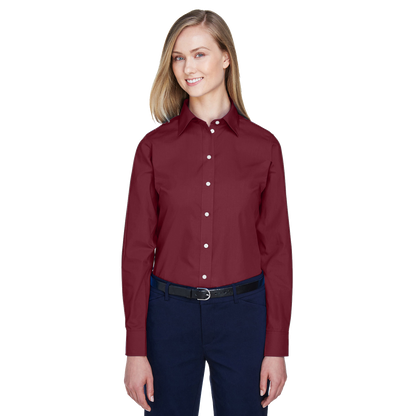 IB1708W Ladies Solid Broadcloth Shirt